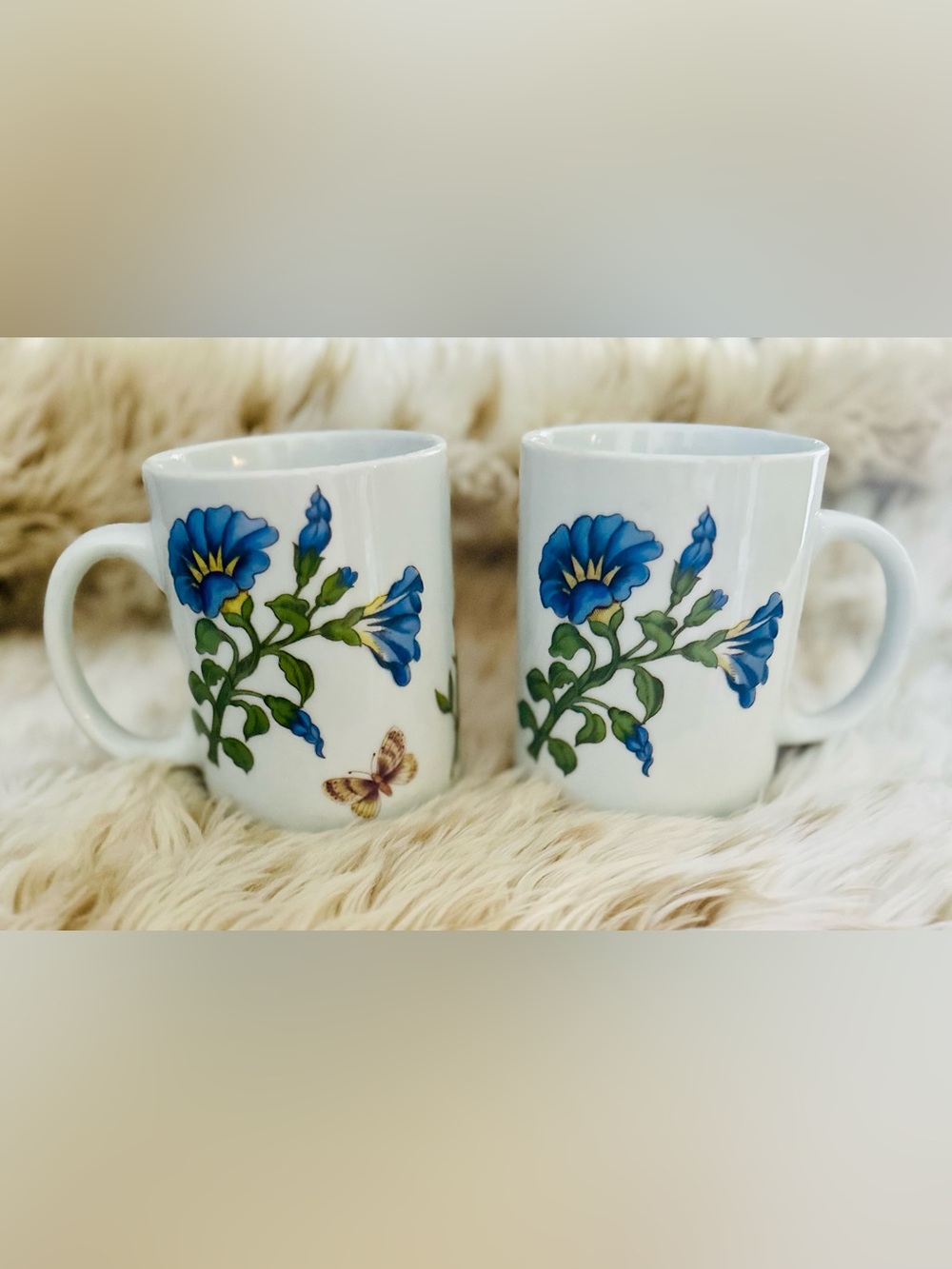 BIA Cordon Bleu Vintage Botanical Porcelain Mug Set Yellow Flower Cottagecore - Picture 4 of 6